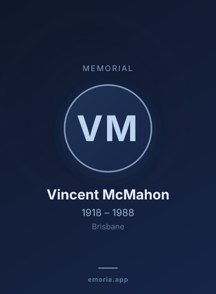 Memorial portrait of Vincent McMahon