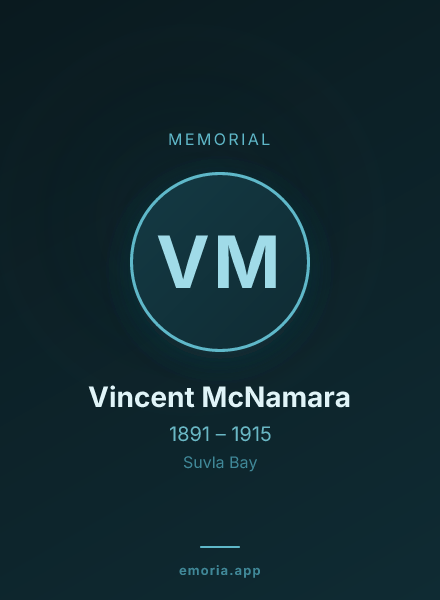 Memorial portrait of Vincent McNamara