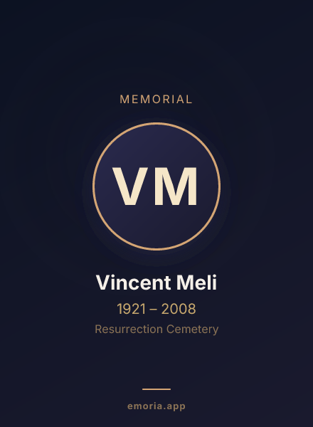 Memorial portrait of Vincent Meli