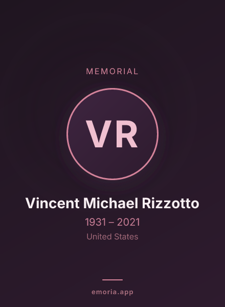 Memorial portrait of Vincent Michael Rizzotto