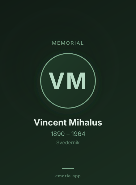 Memorial portrait of Vincent Mihalus