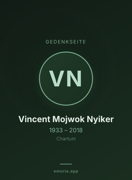 Gedenkportrait von Vincent Mojwok Nyiker
