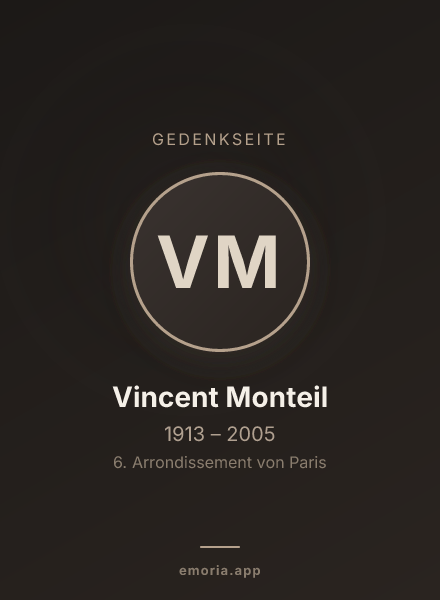 Gedenkportrait von Vincent Monteil