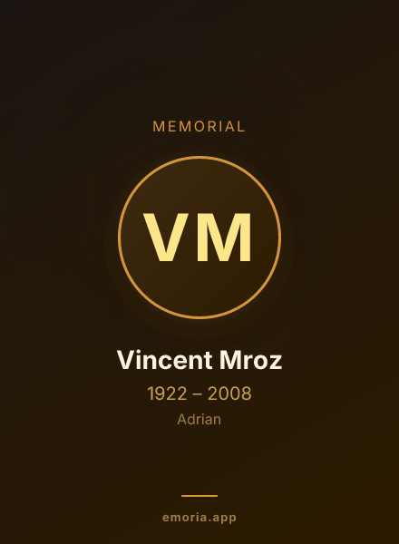 Memorial portrait of Vincent Mroz