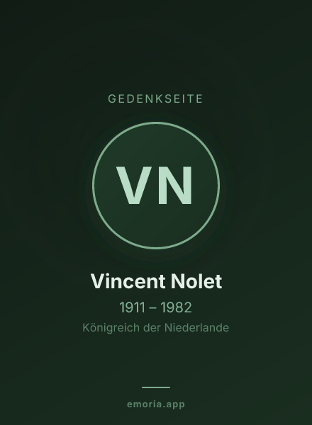 Gedenkportrait von Vincent Nolet
