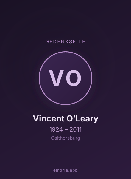Gedenkportrait von Vincent O’Leary