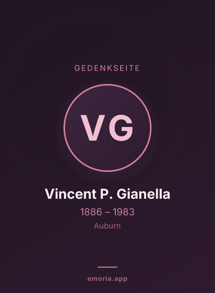 Gedenkportrait von Vincent P. Gianella