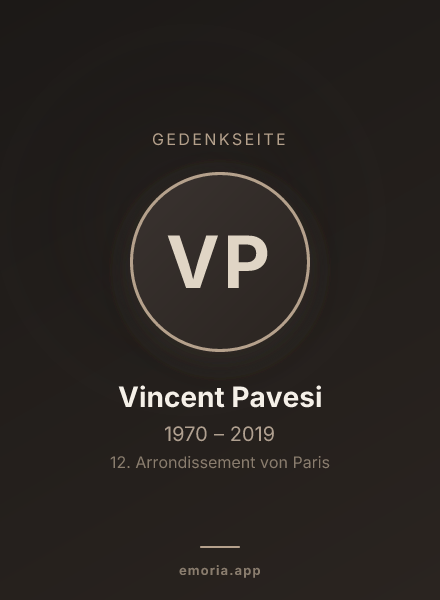 Gedenkportrait von Vincent Pavesi