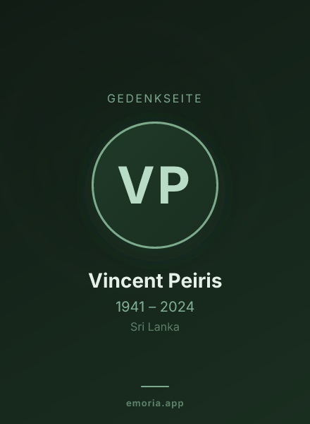 Gedenkportrait von Vincent Peiris