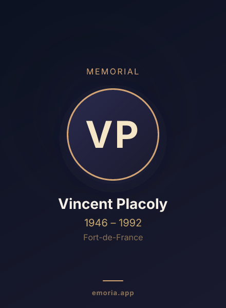 Memorial portrait of Vincent Placoly