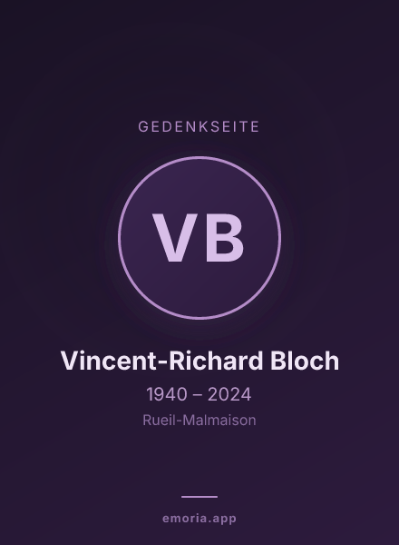 Gedenkportrait von Vincent-Richard Bloch