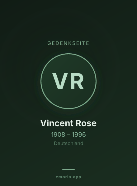 Gedenkportrait von Vincent Rose