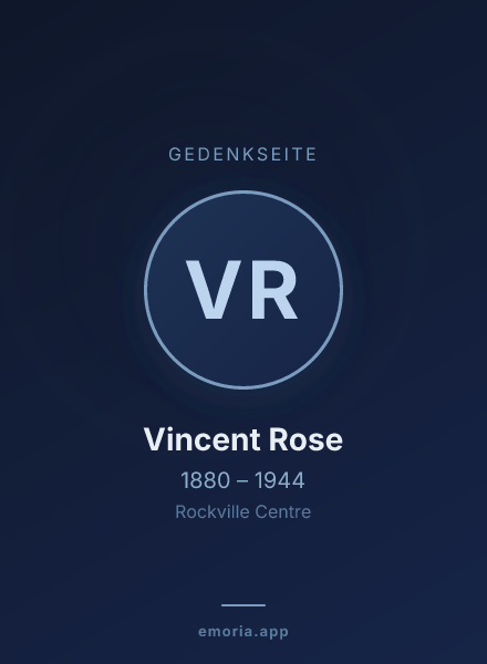 Gedenkportrait von Vincent Rose