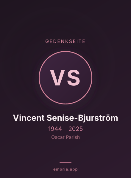 Gedenkportrait von Vincent Senise-Bjurström