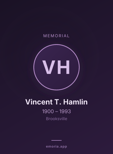 Memorial portrait of Vincent T. Hamlin