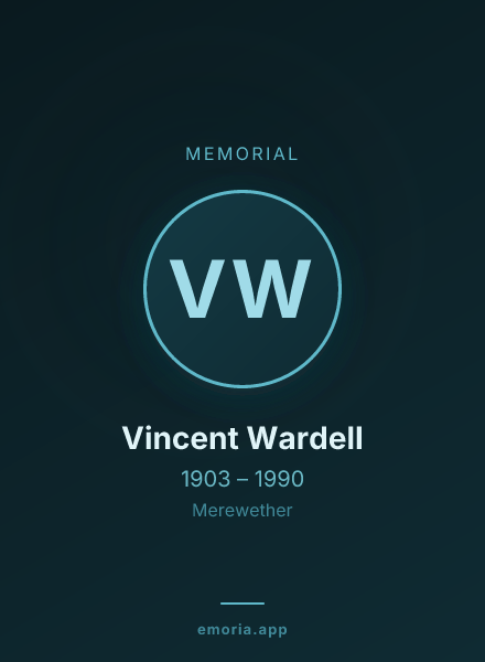 Memorial portrait of Vincent Wardell