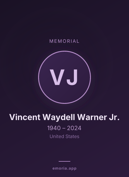 Memorial portrait of Vincent Waydell Warner Jr.