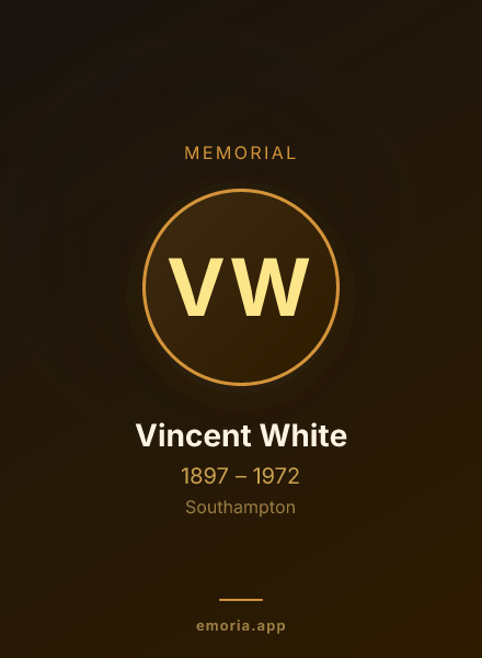 Memorial portrait of Vincent White