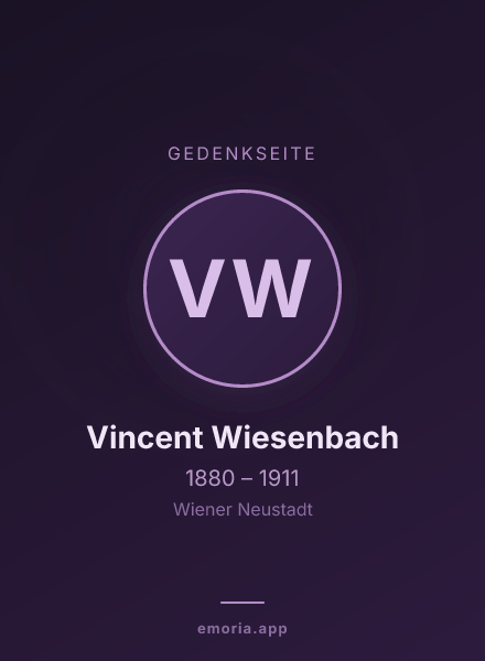 Gedenkportrait von Vincent Wiesenbach