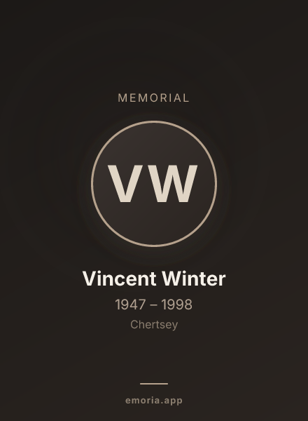 Memorial portrait of Vincent Winter