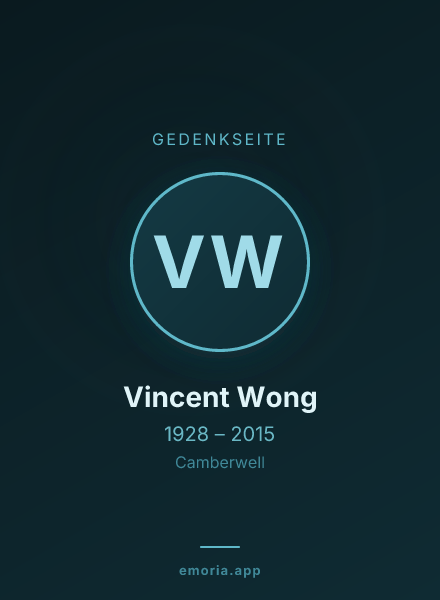 Gedenkportrait von Vincent Wong