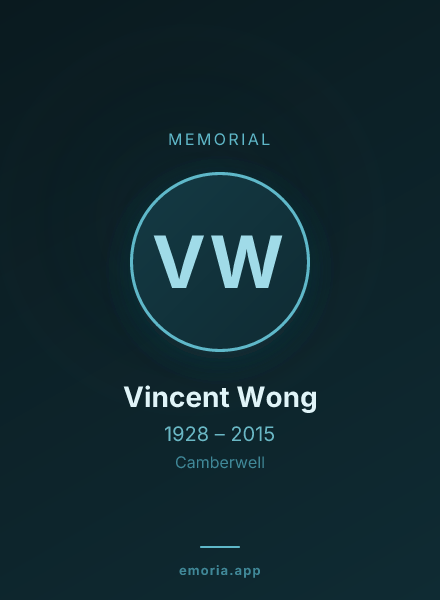 Memorial portrait of Vincent Wong