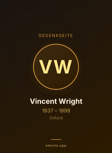 Gedenkportrait von Vincent Wright