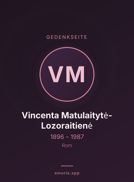 Gedenkportrait von Vincenta Matulaitytė-Lozoraitienė
