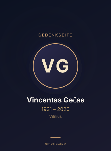 Gedenkportrait von Vincentas Gečas