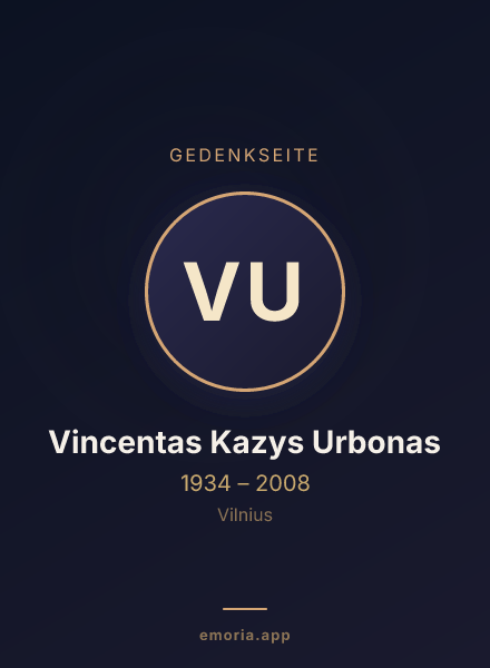 Gedenkportrait von Vincentas Kazys Urbonas