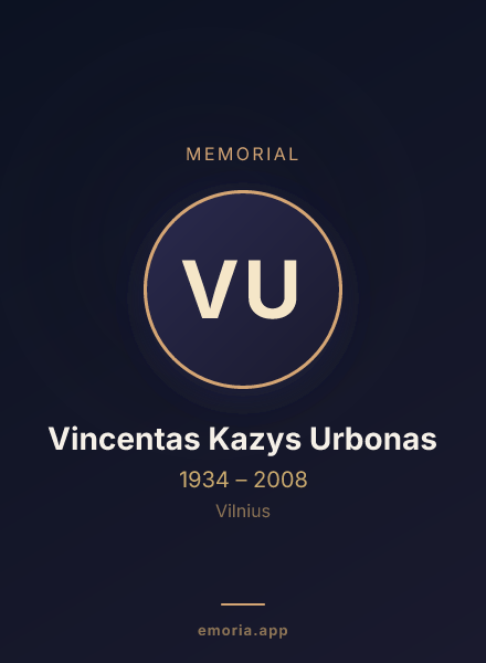 Memorial portrait of Vincentas Kazys Urbonas
