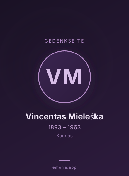 Gedenkportrait von Vincentas Mieleška