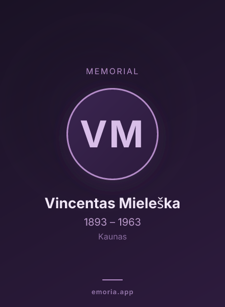 Memorial portrait of Vincentas Mieleška