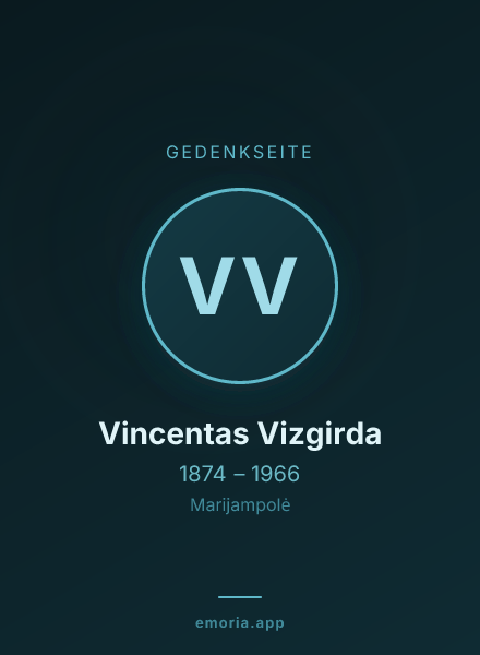 Gedenkportrait von Vincentas Vizgirda
