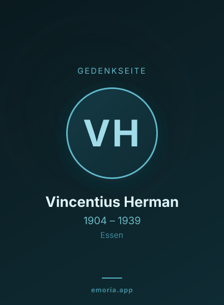 Gedenkportrait von Vincentius Herman