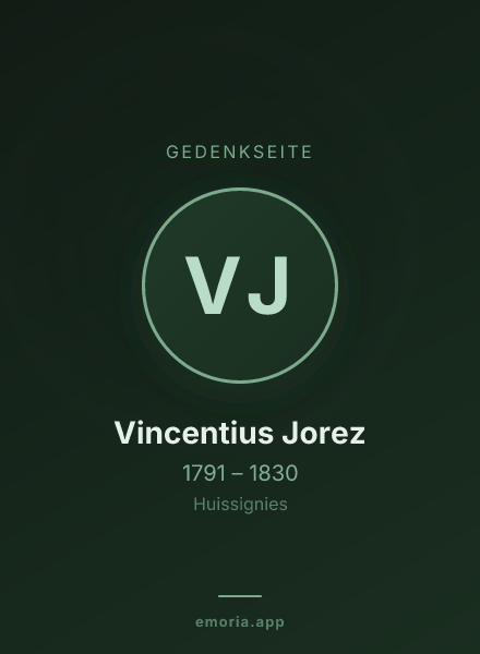 Gedenkportrait von Vincentius Jorez