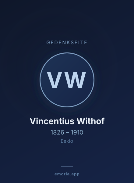 Gedenkportrait von Vincentius Withof