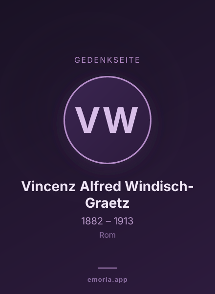 Gedenkportrait von Vincenz Alfred Windisch-Graetz