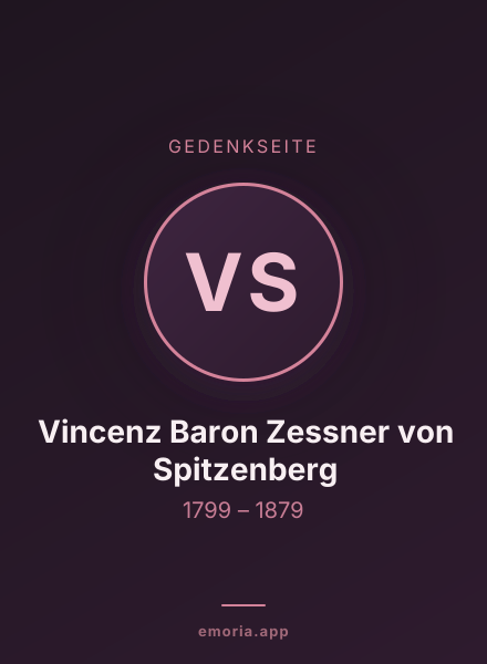 Gedenkportrait von Vincenz Baron Zessner von Spitzenberg