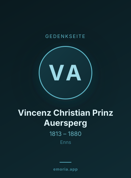 Gedenkportrait von Vincenz Christian Prinz Auersperg