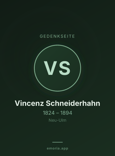 Gedenkportrait von Vincenz Schneiderhahn
