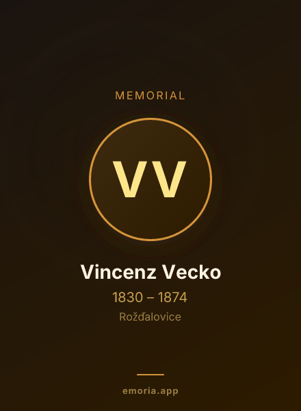 Memorial portrait of Vincenz Vecko