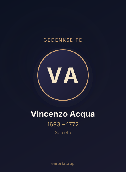 Gedenkportrait von Vincenzo Acqua