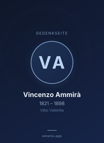 Gedenkportrait von Vincenzo Ammirà
