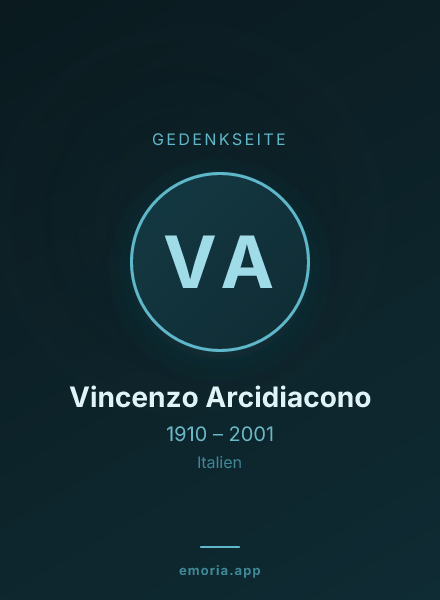Gedenkportrait von Vincenzo Arcidiacono