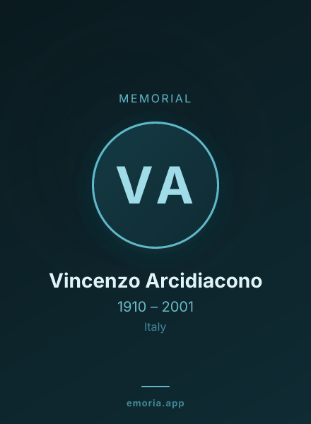 Memorial portrait of Vincenzo Arcidiacono