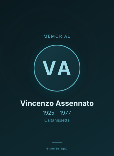 Memorial portrait of Vincenzo Assennato