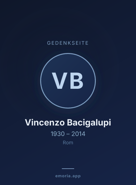 Gedenkportrait von Vincenzo Bacigalupi