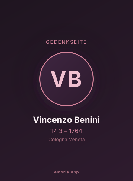 Gedenkportrait von Vincenzo Benini