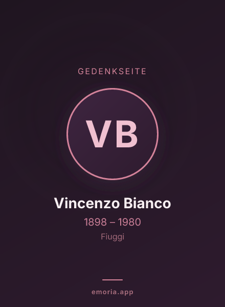 Gedenkportrait von Vincenzo Bianco